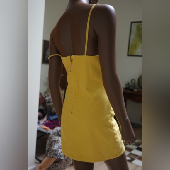 Urban Outfitters Yellow Mini Denim dress S - Picture 5 of 7